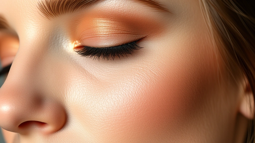 Close-up of expertly applied contouring and highlighting on cheekbones, warm champagne highlighter catching light on cheekbone, subtle bronze contour in hollows, professional makeup artistry demonstration