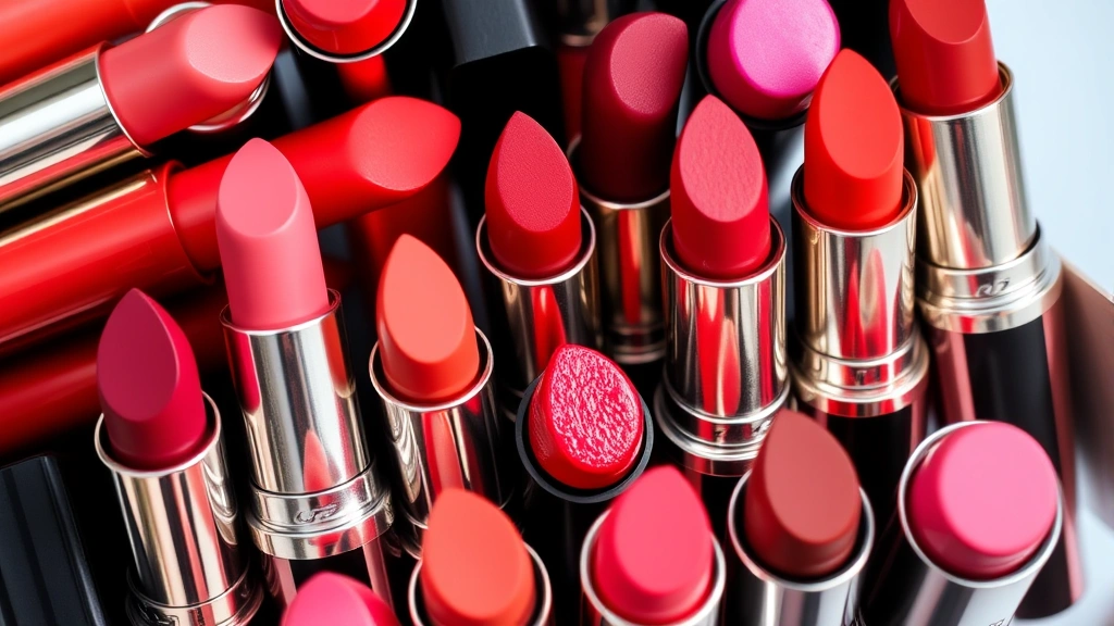 Close-up of diverse lipstick collection showing multiple shades from warm corals to cool berries arranged beautifully, natural daylight illuminating different finishes and undertones