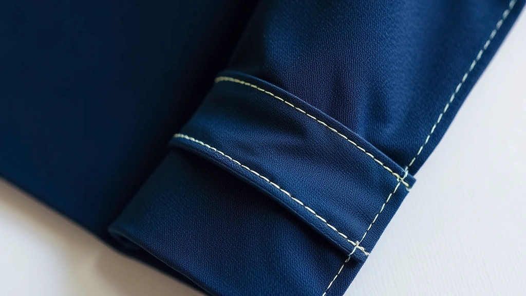 Detail shot of expertly finished seam construction on luxury garment, showing flat-felled stitching technique, natural lighting emphasizing craftsmanship quality, neutral background, no product packaging or identifying marks
