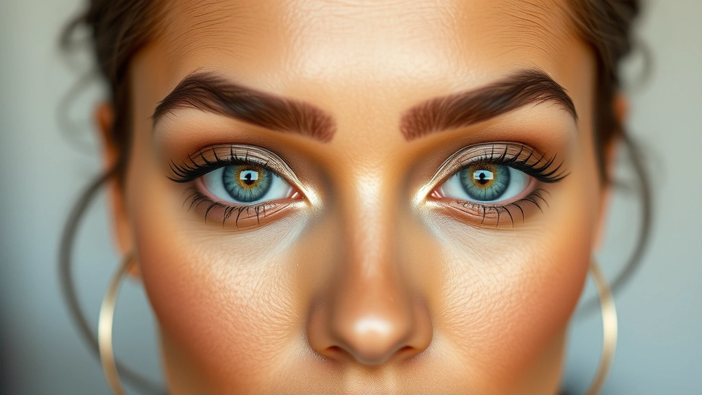 Finished makeup look showing radiant under-eye area with flawless concealer, subtle highlighting, natural skin texture, diverse complexion, professional photography, soft diffused lighting